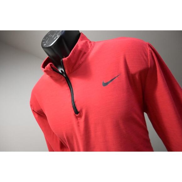 Nike Running 1/4 Zip Neck Jacket Sweatshirt Dri Fit Red Athletic Mens Sz Large - Picture 1 of 9